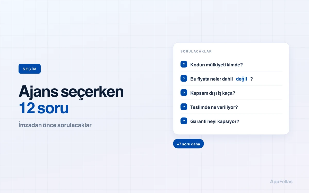 Yazılım Ajansı Seçerken Sorulması Gereken 12 Soru